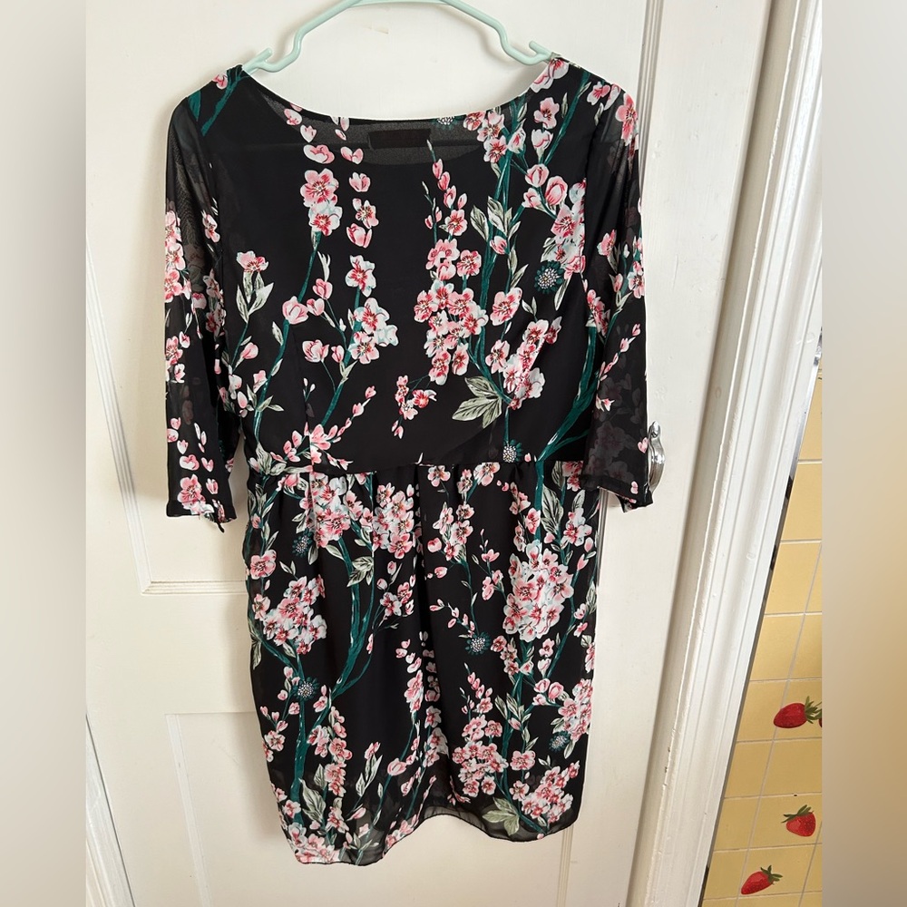 Floral and Black Dress 🌸